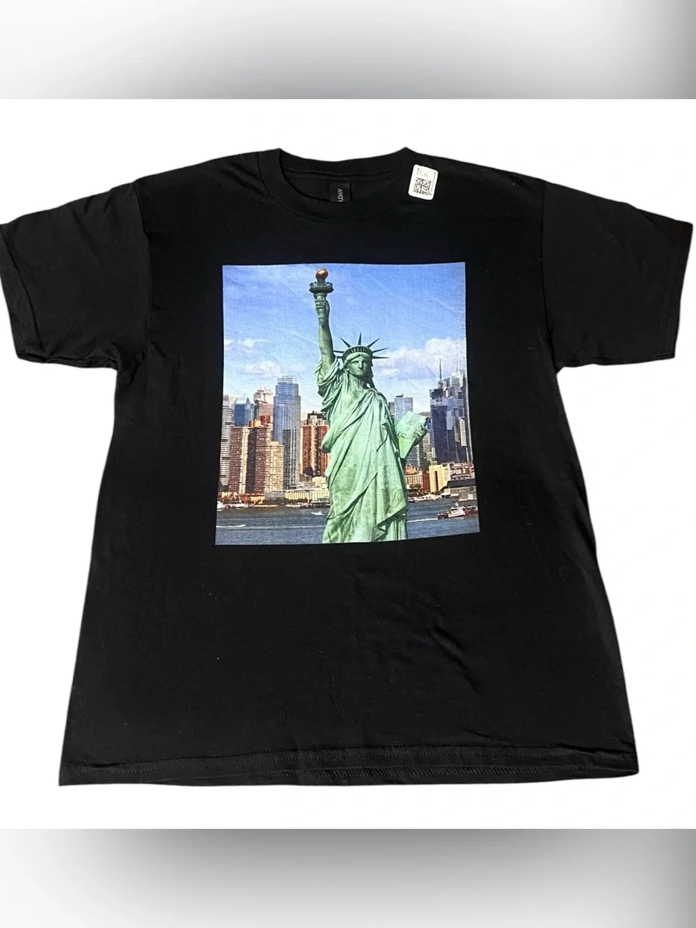 New York City Statue of Liberty T-Shirt Youth Large Black Gildan Unisex L 10/12